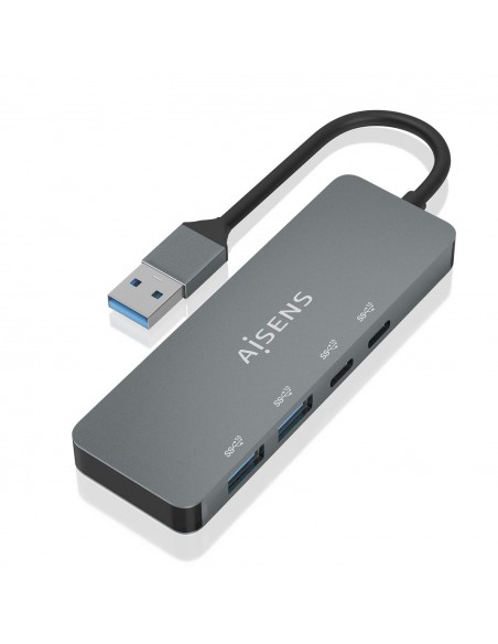 HUB AISENS USB 3.2 GEN2 10G A M-2xTIPO C H-2xUSB-A H 15CM GRIS