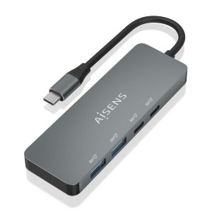 HUB AISENS USB 3.2 GEN2 10G USB-C M-2XUSB-C H-2XUSB-A H 15CM GRIS