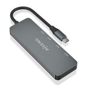 HUB AISENS USB 3.2 GEN2 10G USB-C M-2XUSB-C H-2XUSB-A H 15CM GRIS 2