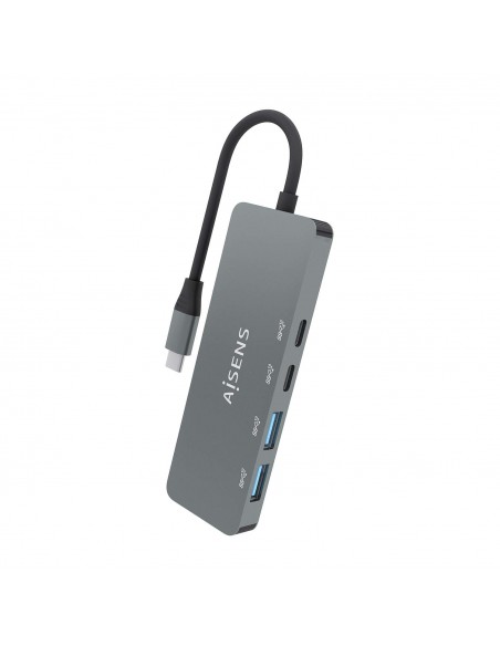 HUB AISENS USB 3.2 GEN2 10G USB-C M-2XUSB-C H-2XUSB-A H 15CM GRIS