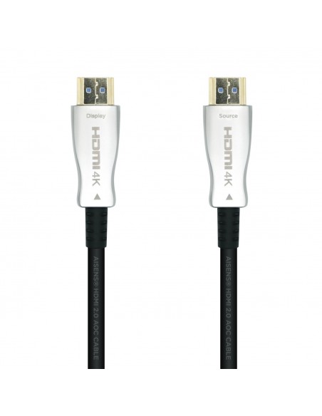 CABLE HDMI AISENS V2.0 OPTICO ACTIVO AOC 4K60HZ M M 15M NEGRO