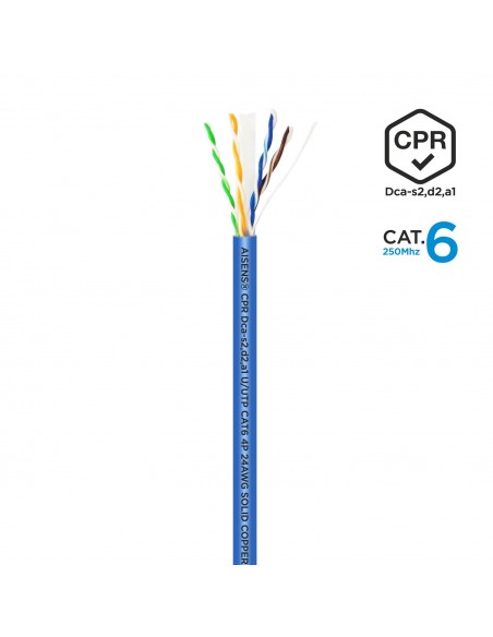 BOBINA CABLE RED AISENS RJ45 LSZH CPR Dca CAT.6 UTP 100M AZUL