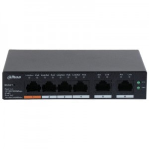 SWITCH IT DAHUA DH-CS4006-4GT-60 GIGABIT SWITCH WITH 4-PORT POE 2