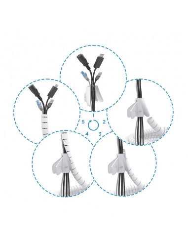 ORGANIZADOR CABLE AISENS EN ESPIRAL 25MM BLANCO 3.0M