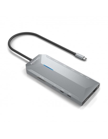 USB-C DOCK AISENS 12 EN 1 2xHDMI 4K RJ45 3xUSB-A 2xUSB-C 1xUSB-C PD 15CM