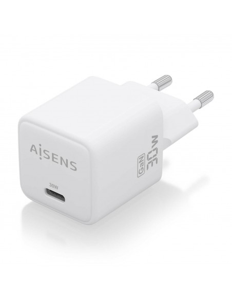 CARGADOR AISENS GAN 30W 1XUSB-C PD3.0 QC4.0 BLANCO