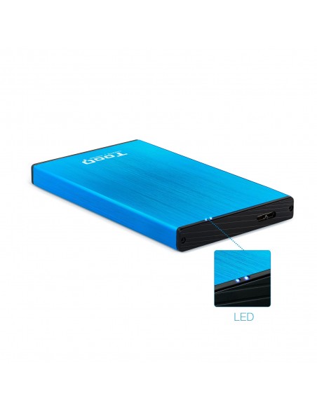 CAJA EXTERNA TOOQ TQE-2527BL 2,5" 9,5 MM SATA USB 3.0 3.1 AZUL