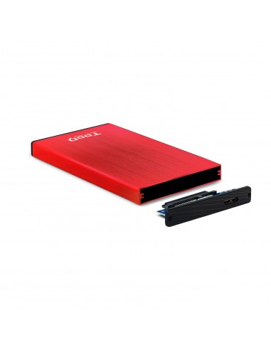 CAJA EXTERNA TOOQ TQE-2527R 2,5" 9,5 MM SATA USB 3.0 3.1 ROJO