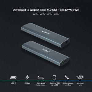 CAJA EXTERNA TOOQ SSD M.2 NGFF NVMe GRIS 2