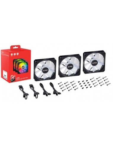 VENTILADOR CAJA XPG VENTOR 120MM NEGRO RGB X3