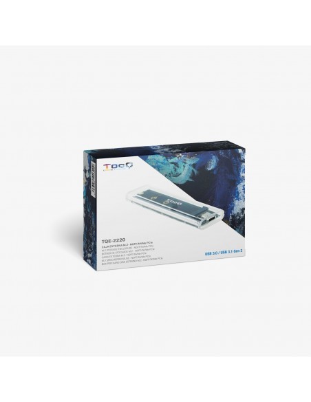 CAJA TOOQ EXT. M.2 NGFF NVME USB3.1 GEN2 USB-C RGB TRAN