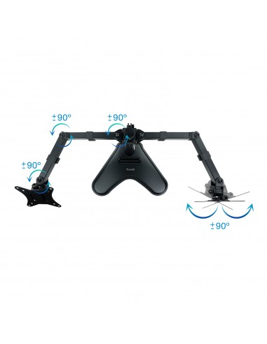 SOPORTE MESA TOOQ 2 PANTALLAS 17"-32" NEGRO