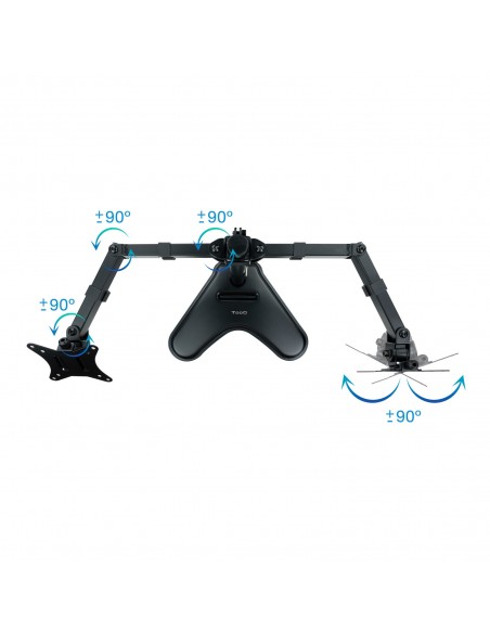 SOPORTE MESA TOOQ 2 PANTALLAS 17"-32" NEGRO