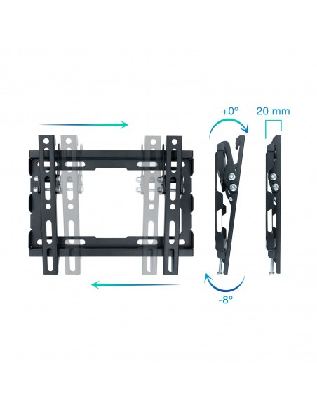 SOPORTE PARED TV TOOQ LP1044T-B NEGRO 23-43" MAX 45 KG