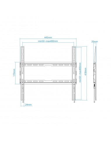 SOPORTE PARED TV TOOQ LP1070F-B NEGRO 32-70" MAX 45 KG