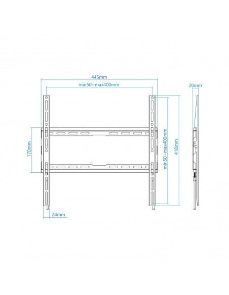 SOPORTE PARED TV TOOQ LP1070F-B NEGRO 32-70" MAX 45 KG