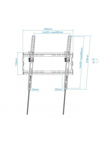SOPORTE PARED TV TOOQ LP1071T-B NEGRO 32-70" MAX 45 KG