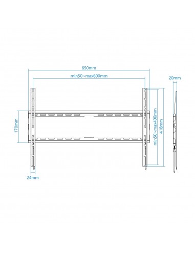 SOPORTE PARED TV TOOQ LP1080F-B NEGRO 37-80" MAX 45 KG