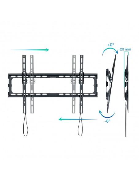 SOPORTE PARED TV TOOQ LP1081T-B NEGRO 37-80" MAX 45 KG