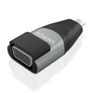 ADAPTADOR CONVERSOR AISENS ALUMINIO USB-C M A VGA HDB15 H GRIS 2
