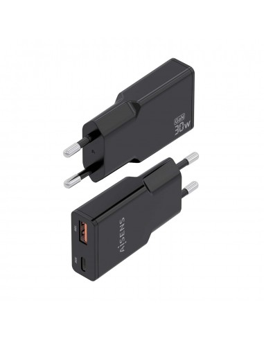 CARGADOR AISENS GAN ULTRA DELGADO 30W USB-C PD3.0 QC4.0 USB-A QC3.0