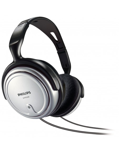 AURICULAR DIADEMA PHILIPS SHP2500 10 6M CABLE NEGRO, PLATA