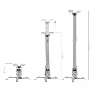 SOPORTE TECHO PROYECTOR TOOQ PJ2012T-SPLATA 130 430 - 650 mm MAX 20 KG 2
