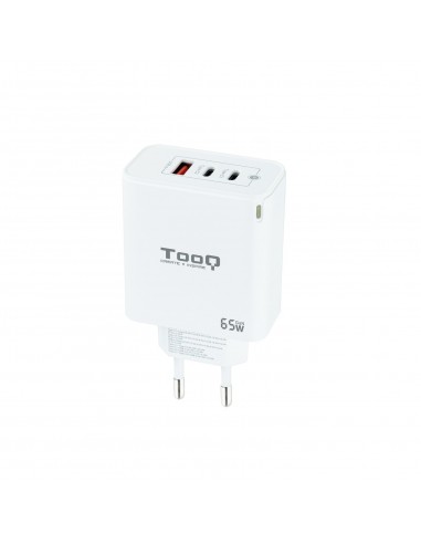 CARGADOR DE PARED TOOQ GAN 2USB-C PD USB-A QC 65W
