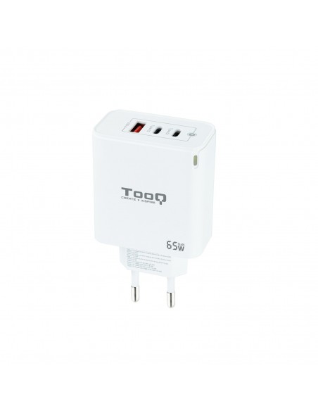 CARGADOR DE PARED TOOQ GAN 2USB-C PD USB-A QC 65W