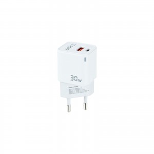 CARGADOR DE PARED TOOQ GAN USB-C PD USB-A QC 30W