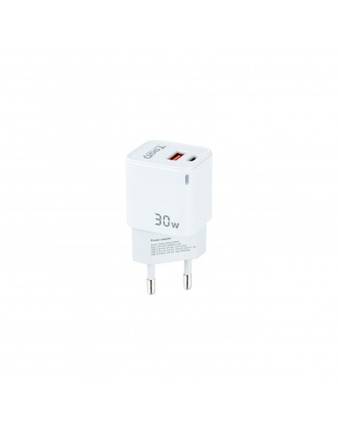 CARGADOR DE PARED TOOQ GAN USB-C PD USB-A QC 30W