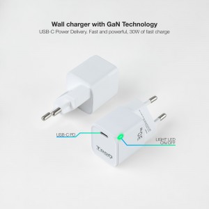 CARGADOR DE PARED TOOQ GAN USB-C PD 30W 2