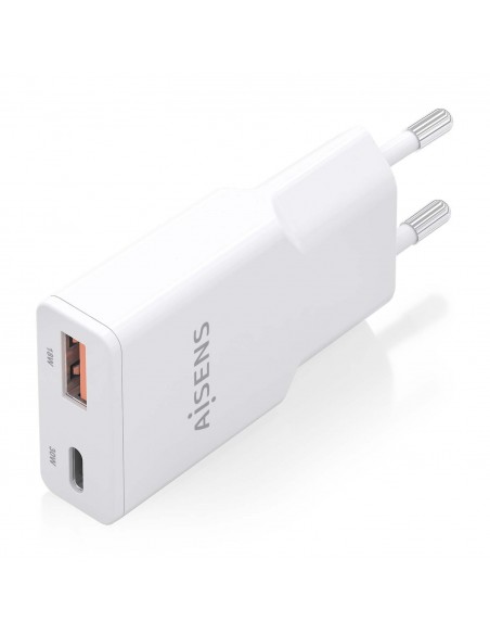 CARGADOR AISENS GAN ULTRA DELGADO 30W USB-C PD3.0 QC4.0 USB-A QC3.0