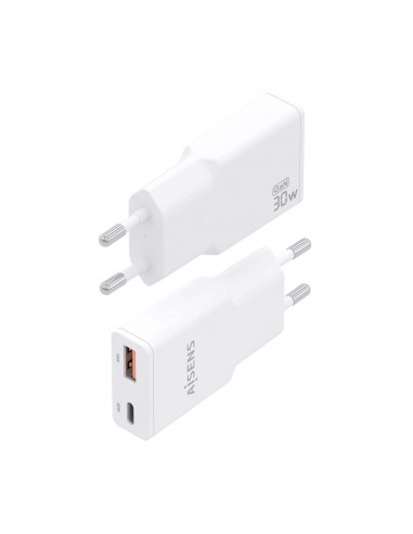 CARGADOR AISENS GAN ULTRA DELGADO 30W USB-C PD3.0 QC4.0 USB-A QC3.0