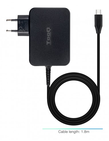 CARGADOR TOOQ PORTATIL GAN USB-C PD 100W NEGRO
