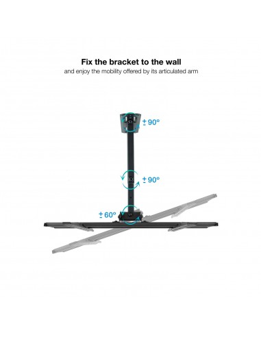 SOPORTE PARED PANTALLAS 32-55" GIRA INCLI NEGRO