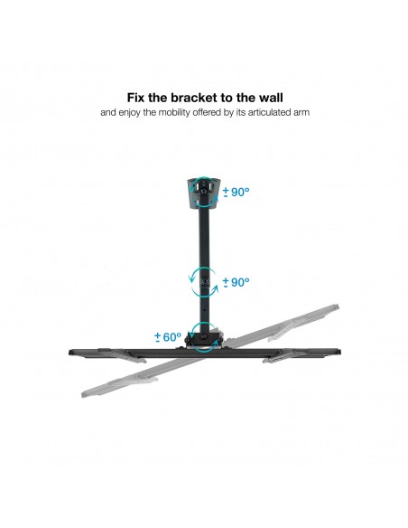 SOPORTE PARED PANTALLAS 32-55" GIRA INCLI NEGRO