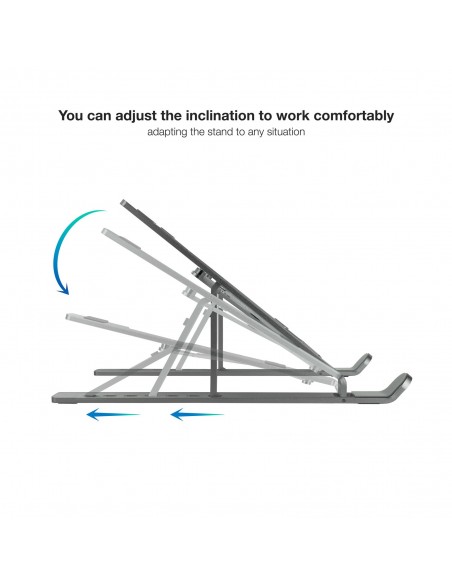 SOPORTE TOOQ ELEVADOR ALUMINIO PLEGABLE PORTATILES GRIS