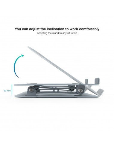 SOPORTE TOOQ ELEVADOR ALUMINIO AJUSTABLE ERGON PORTATIL