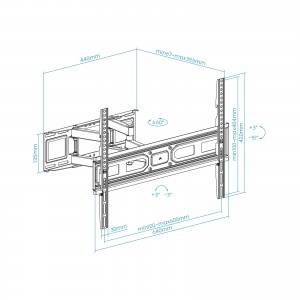 SOPORTE PARED PANTALLAS 37-80" GIRA INCLI NEGRO 2