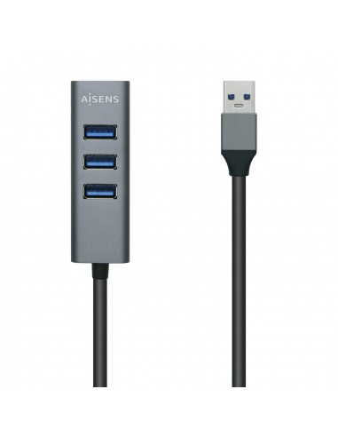 HUB AISENS USB 3.0 ALUMINIO TIPO A M-4XTIPO A H GRIS 10CM