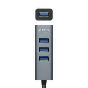 HUB AISENS USB 3.0 ALUMINIO TIPO A M-4XTIPO A H GRIS 10CM 2
