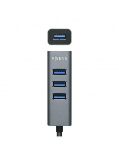 HUB AISENS USB 3.0 ALUMINIO TIPO A M-4XTIPO A H GRIS 10CM