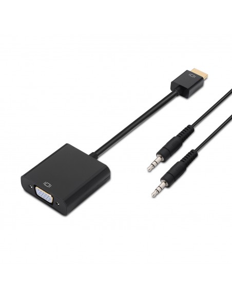CONVERSOR AISENS HDMI A M-SVGA H+JACK 3.5 H NEGRO 10CM+1.0M