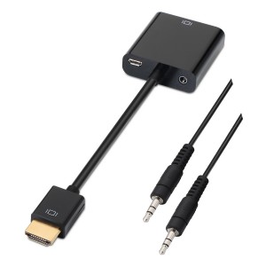 CONVERSOR AISENS HDMI A M-SVGA H+JACK 3.5 H NEGRO 10CM+1.0M 2
