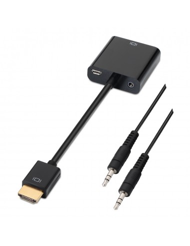 CONVERSOR AISENS HDMI A M-SVGA H+JACK 3.5 H NEGRO 10CM+1.0M