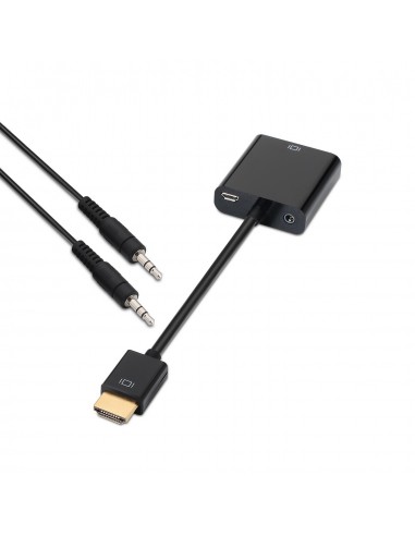 CONVERSOR AISENS HDMI A M-SVGA H+JACK 3.5 H NEGRO 10CM+1.0M