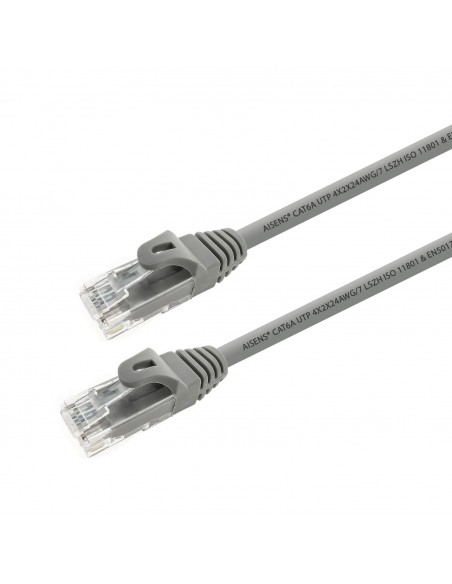CABLE RED AISENS LATIGUILLO RJ45 LSZH CAT.6A UTP AWG24 25CM GRIS