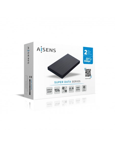 CAJA EXTERNA 2 5" AISENS ASE-2530B 9.5MM SATA A USB 3.0 USB3.1 GEN1 NEGRA