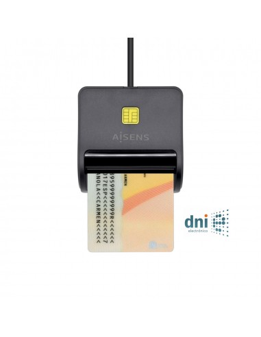 LECTOR DE TARJETA AISENS INTELIGENTE DNI NEGRO